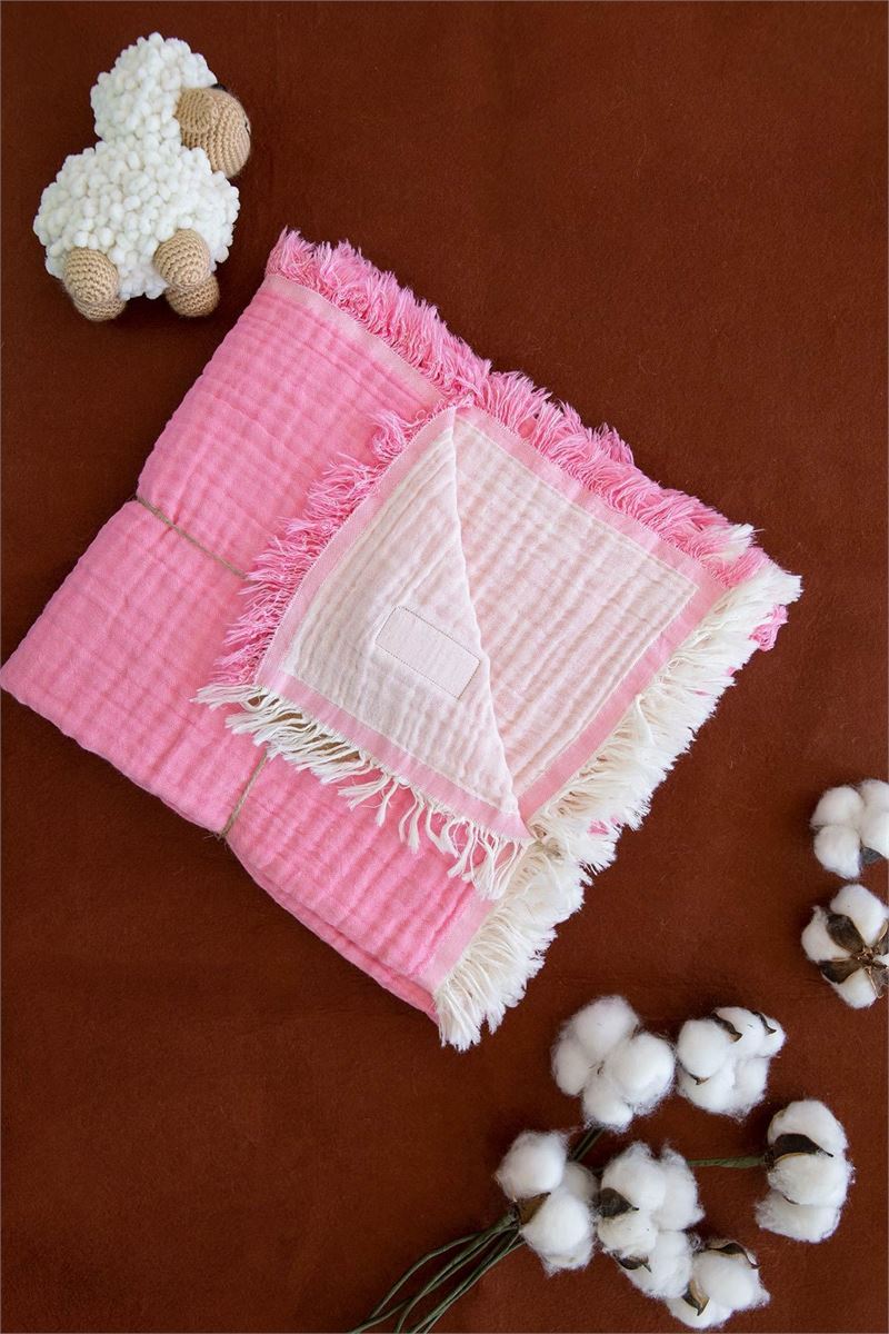 BONDILOLLY BROSS 100% COTTON 4 LAYERS BABY MUSLIN PINK