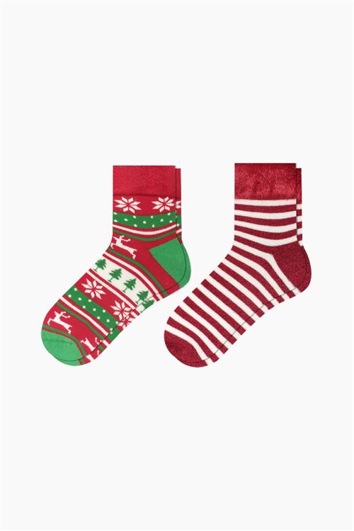 Winter Themed Glittery Terry Womens Socks 2