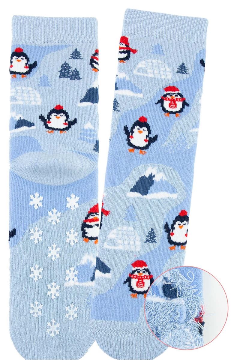 BROSS SKIING PENGUIN GIRLS’ TERRY SOCKS ASORTY