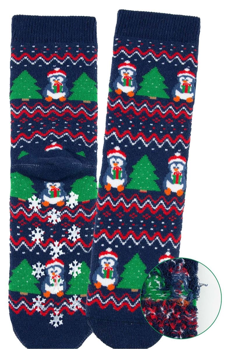 BROSS SKIING PENGUIN GIRLS’ TERRY SOCKS ASORTY