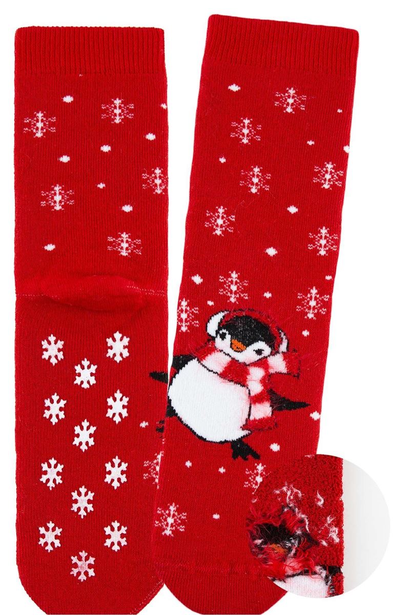 BROSS SKIING PENGUIN GIRLS’ TERRY SOCKS ASORTY