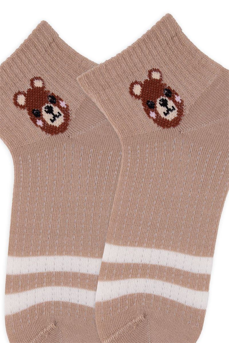 BROSS BEAR AND STRIPED ANKLE SOCKS ASORTY