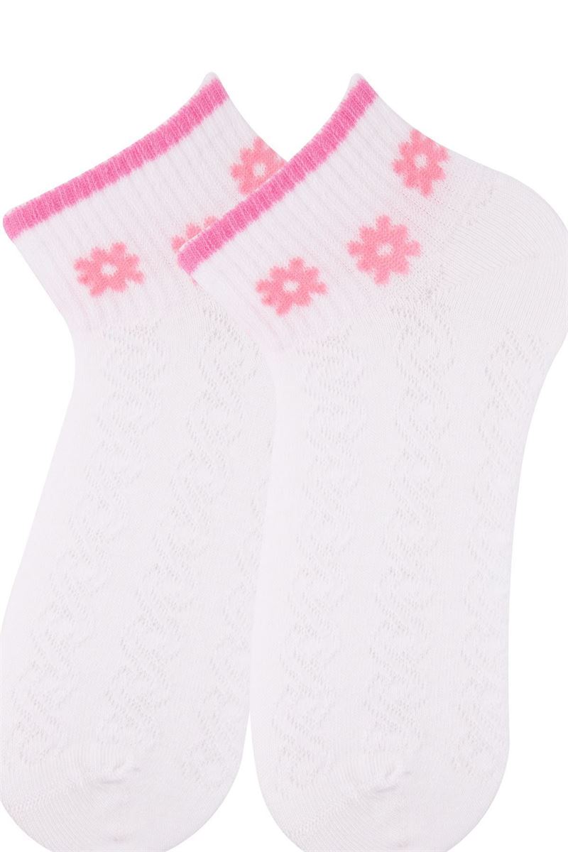 BROSS PINKY FLOWERS GIRLS ANKLE SOCKS ASORTY