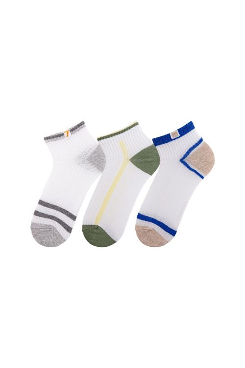 BROWN STRIPED BOYS ANKLE SOCKS 12