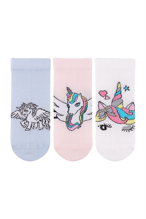 BOW UNICORN GIRLS ANKLE SOCKS 12