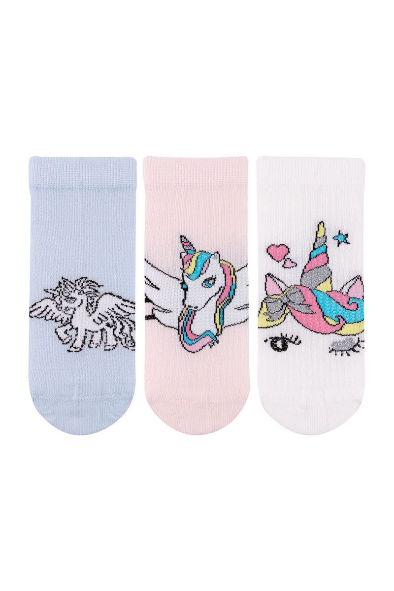 BROSS BOW UNICORN GIRLS ANKLE SOCKS ASORTY