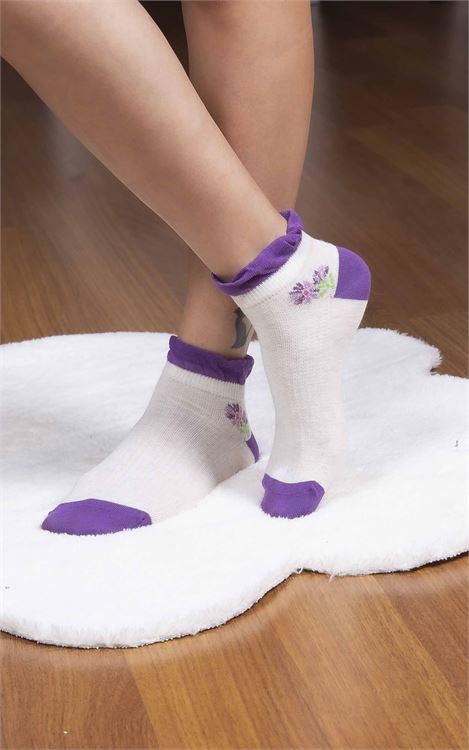 EMBOSSED FLORAL WOMEN ANKLE SOCKS 12