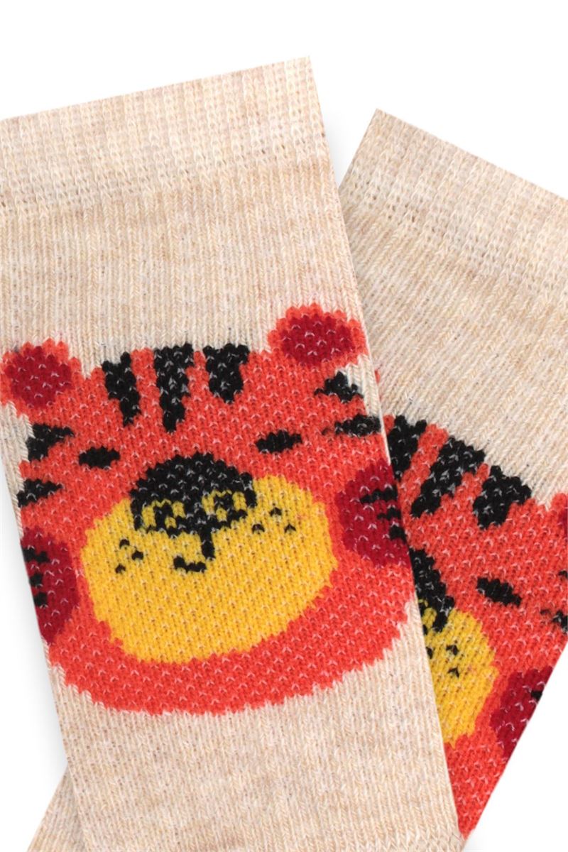 BROSS TIGER PATTERNED BABY BOYS BOOTIES SOCKS ASORTY