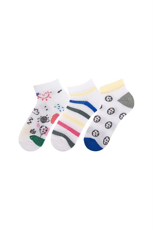 BALL and STRIPED BOYS ANKLE SOCKS 12