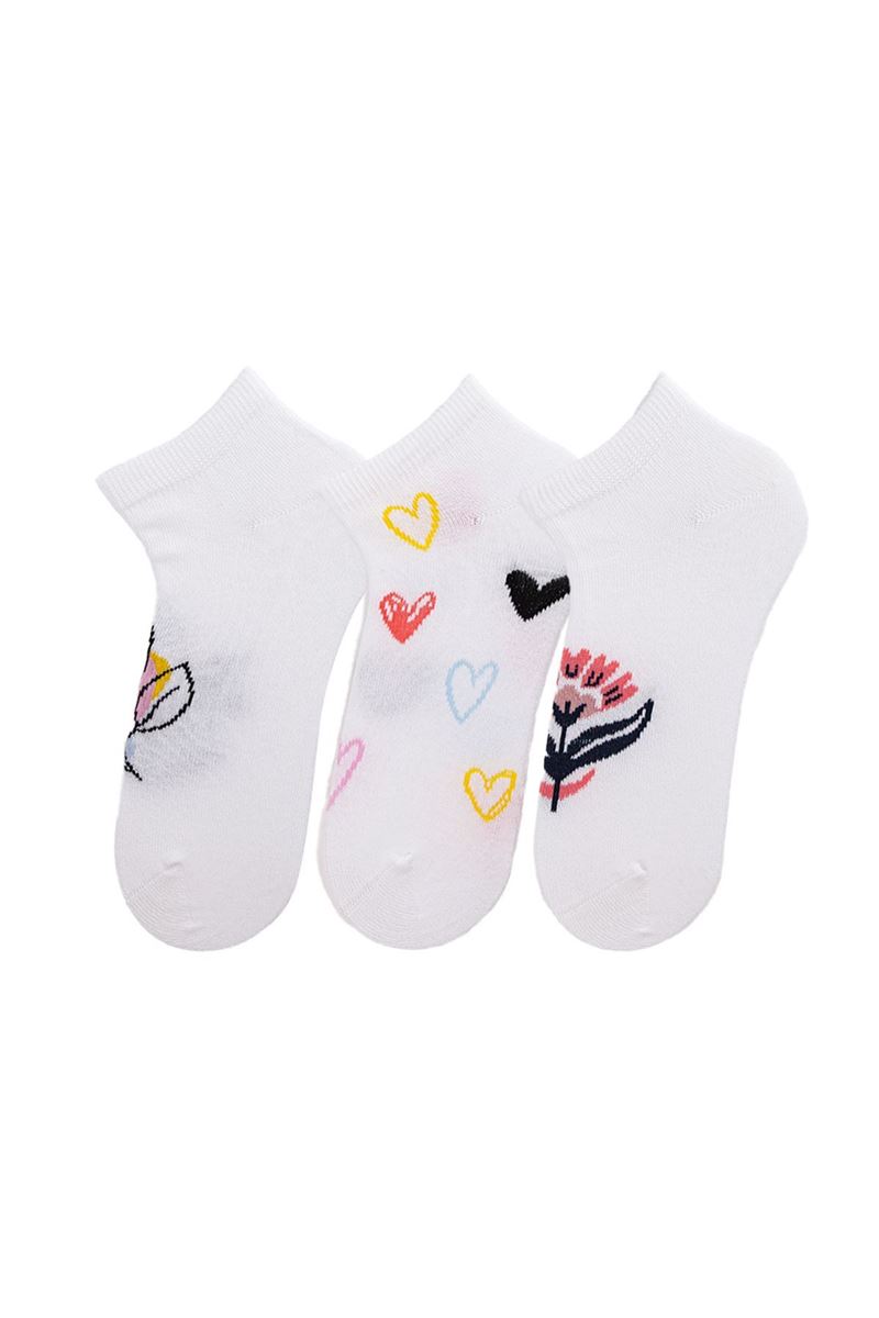 TULIP WOMEN FLOWER HEART ANKLE SOCKS ASORTY