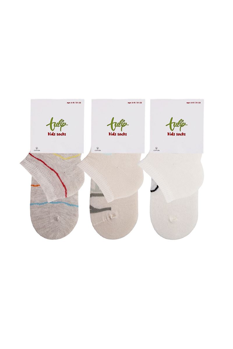 TULIP KIDS STRIPED ANKLE SOCKS ASORTY