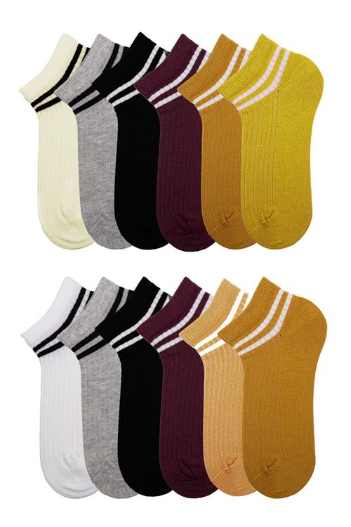 Kids Striped Ankle Socks 12