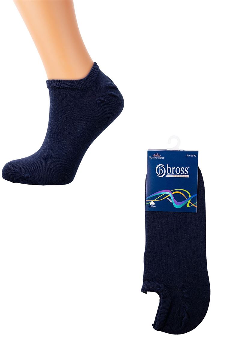 BROSS SIMPLE MEN S SNEAKER SOCKS NAVY BLUE