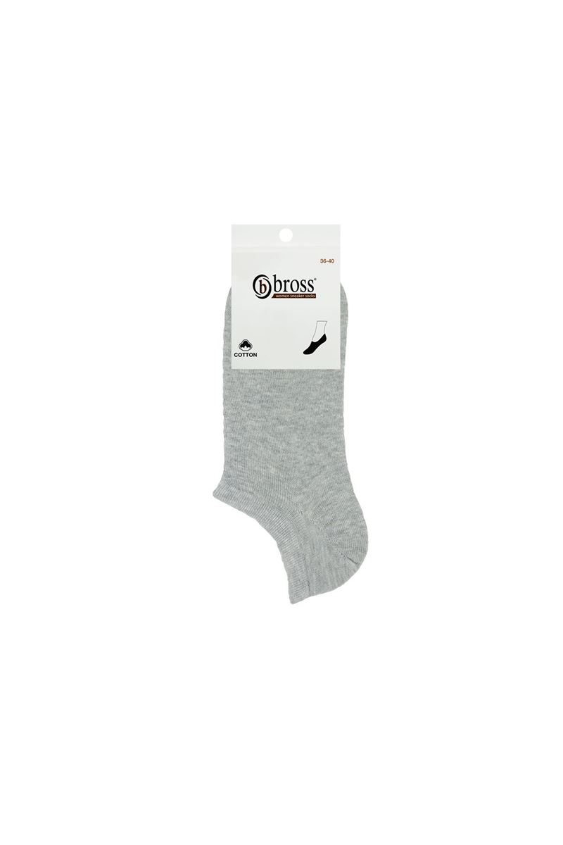 BROSS SIMPLE WOMEN S SNEAKER SOCKS GRAY MELANGE