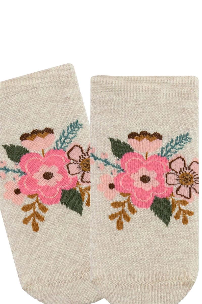 BROSS WOMEN SNEAKER SOCKS FLOWER PATTERNED ASORTY