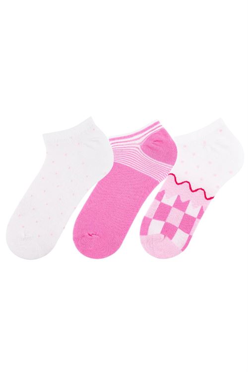 PINK CHECKERED WOMEN SNEAKER SOCKS 12