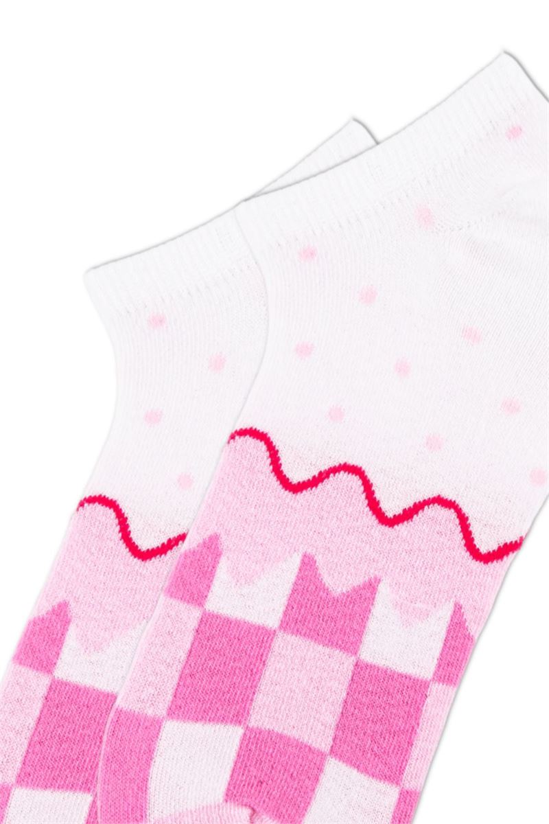 BROSS PINK CHECKERED WOMEN SNEAKER SOCKS ASORTY