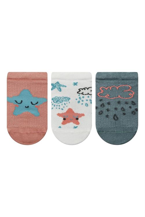 Cloud, Star Patterned Girls Sneaker Socks 12