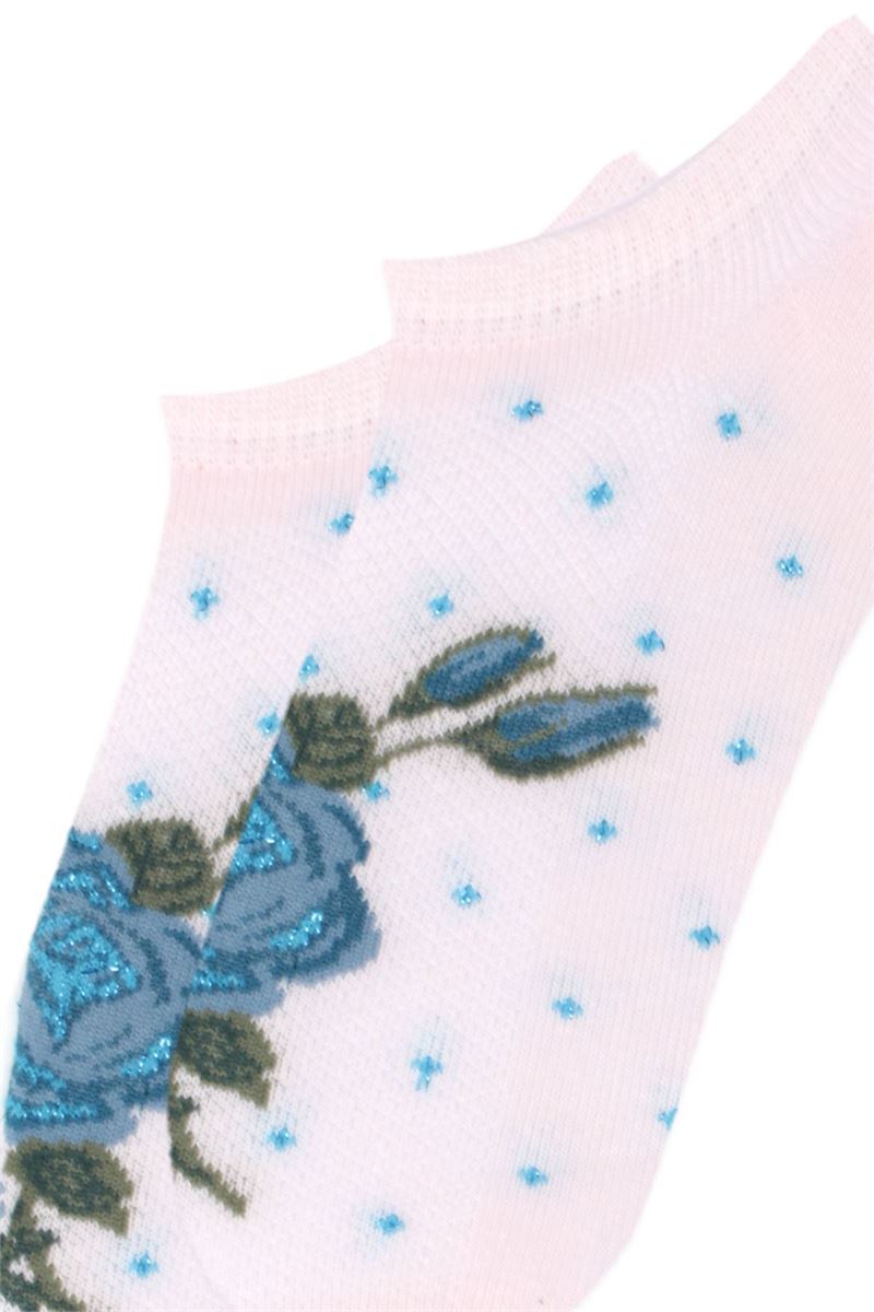 BROSS ROSE PATTERNED WOMEN S SNEAKER SOCKS (DISCOUNT PRO ASORTY