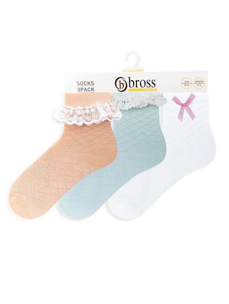 BROSS LACE ACCESSORY BABY GIRLS SOCKS ASORTY