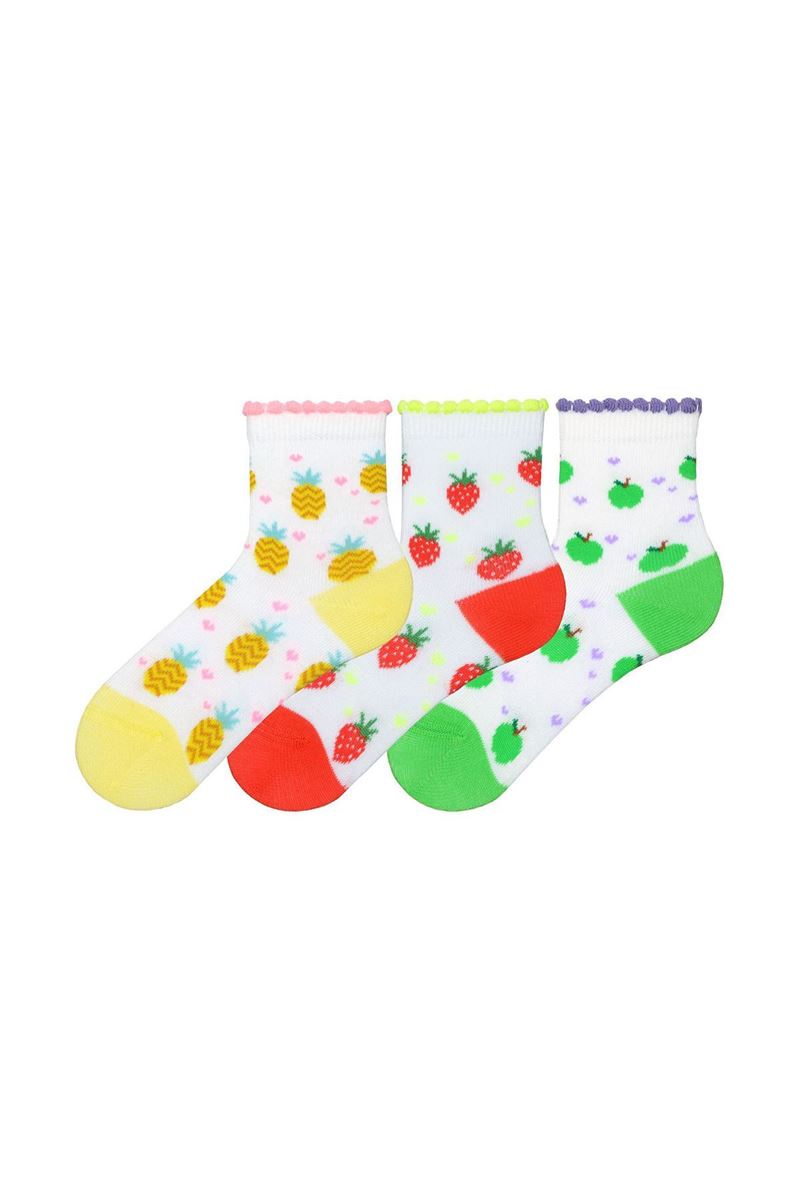 BROSS FRUIT PATTERNED BABY GIRLS SOCKS ASORTY