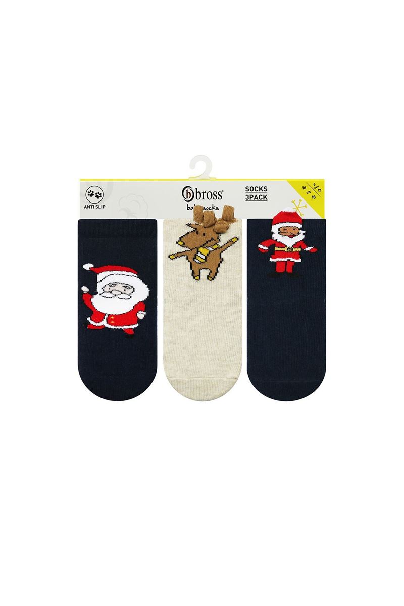 BROSS 3D CHRISTMAS PATTERNED PRINTED BABY BOYS SOCKS ASORTY