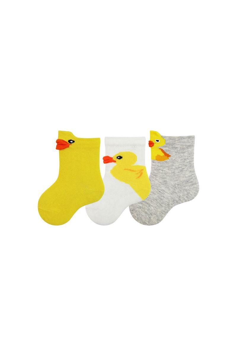 BROSS 3D DUCK PATTERNED BABY GIRLS SOCKS ASORTY