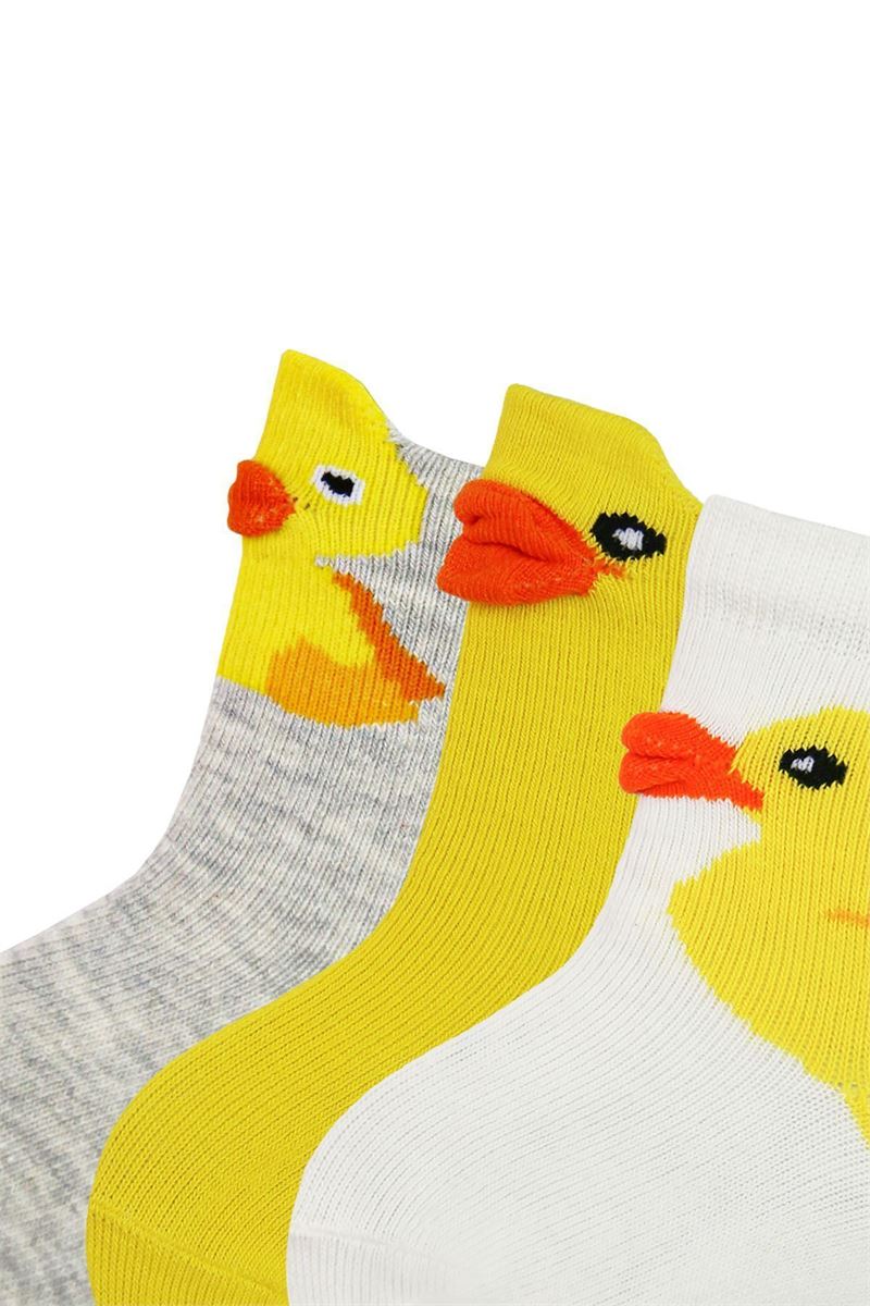 BROSS 3D DUCK PATTERNED BABY GIRLS SOCKS ASORTY