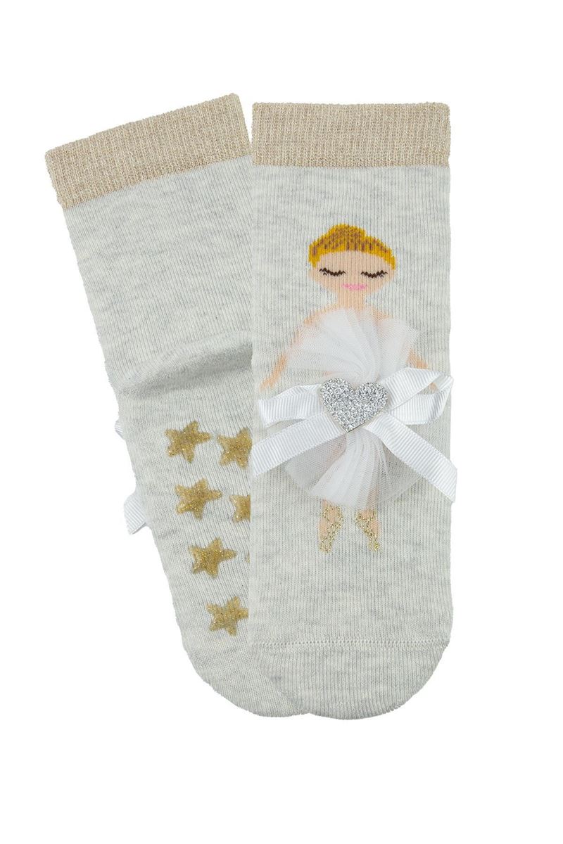 BROSS ACCESSORIZED PRINCESS PATTERN GIRLS TERRY SOCKS ASORTY