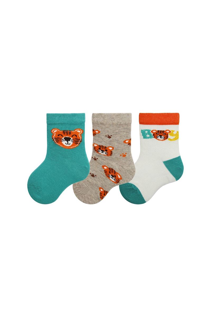 BROSS BEAR PATTERNED BABY SOCKS ASORTY