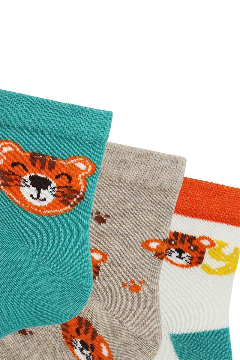 BROSS BEAR PATTERNED BABY SOCKS ASORTY