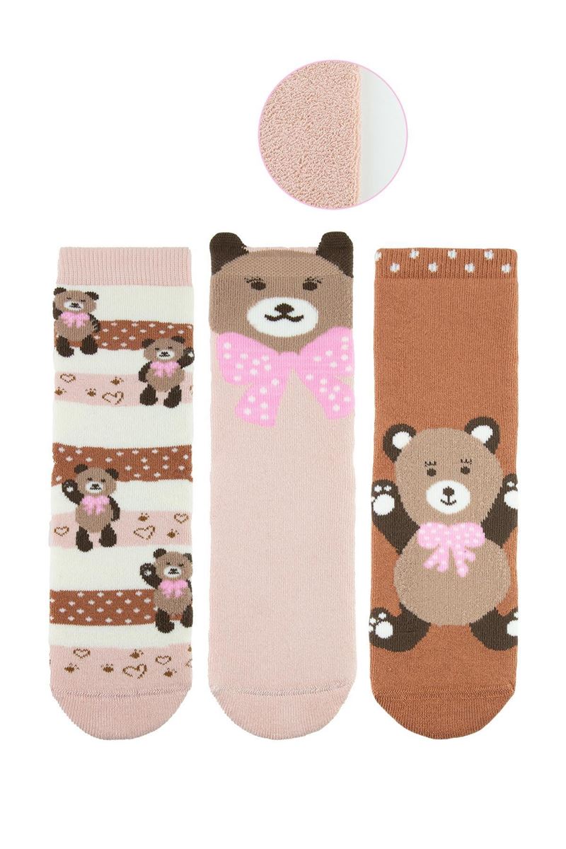 BROSS SWEET BEAR GIRLS’ TERRY SOCKS ASORTY