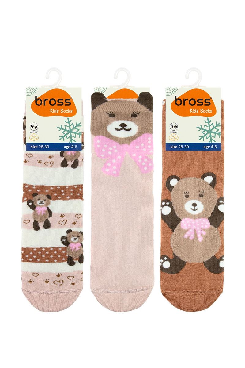 BROSS SWEET BEAR GIRLS’ TERRY SOCKS ASORTY