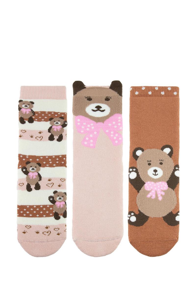 BROSS SWEET BEAR GIRLS’ TERRY SOCKS ASORTY