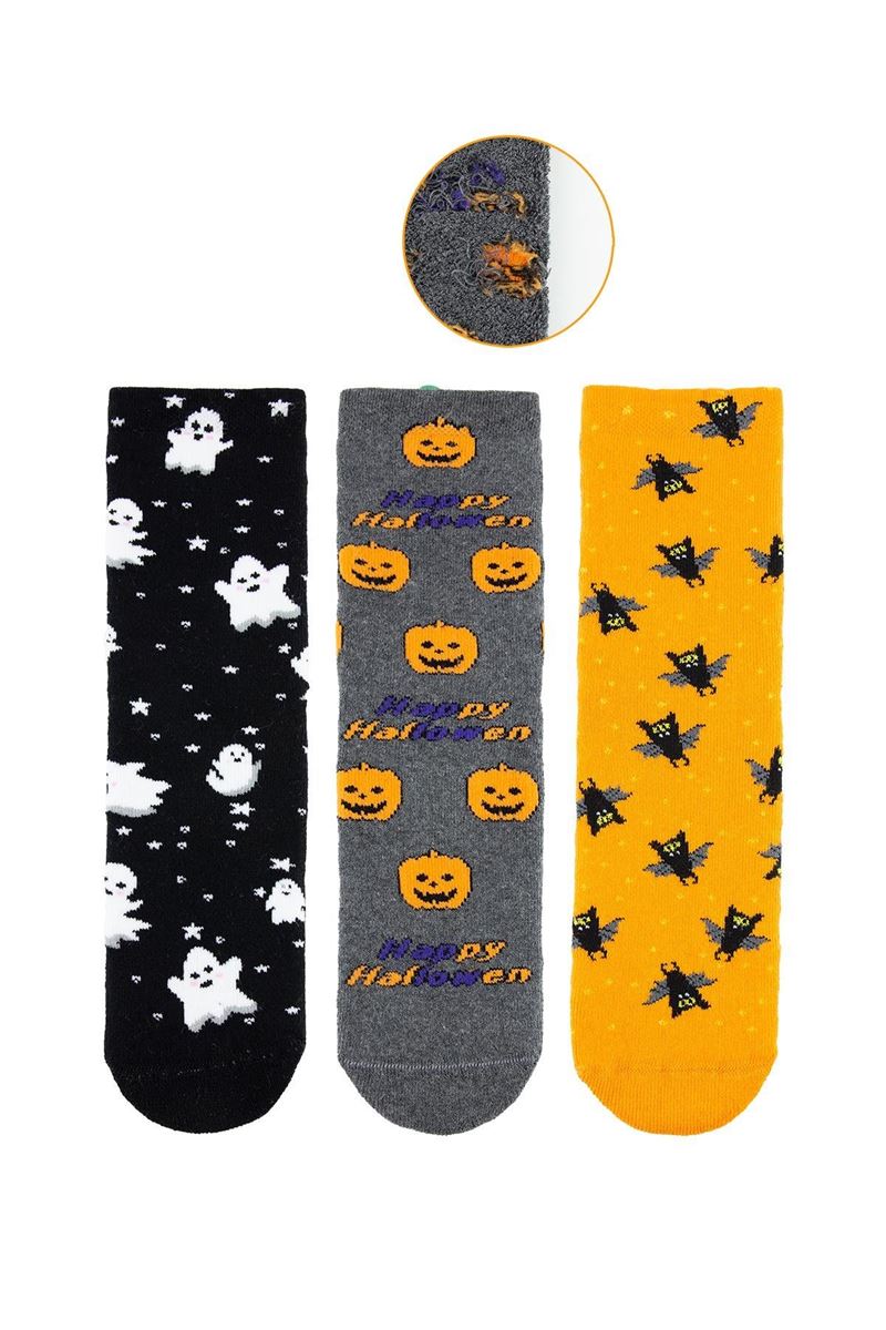 BROSS 3D HALLOWEEN BOYS’ TERRY SOCKS ASORTY