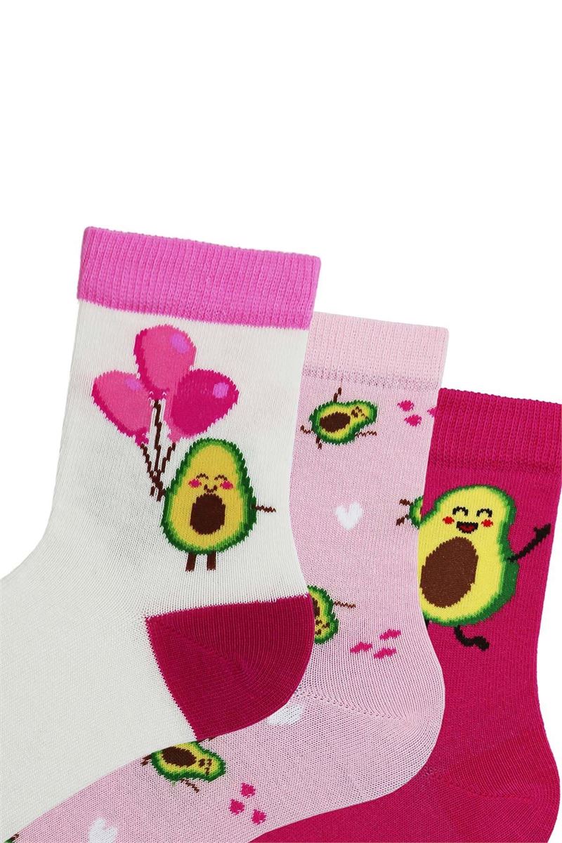 BROSS GIRL CREW SOCKS AVOCADO PATTERNED ASORTY