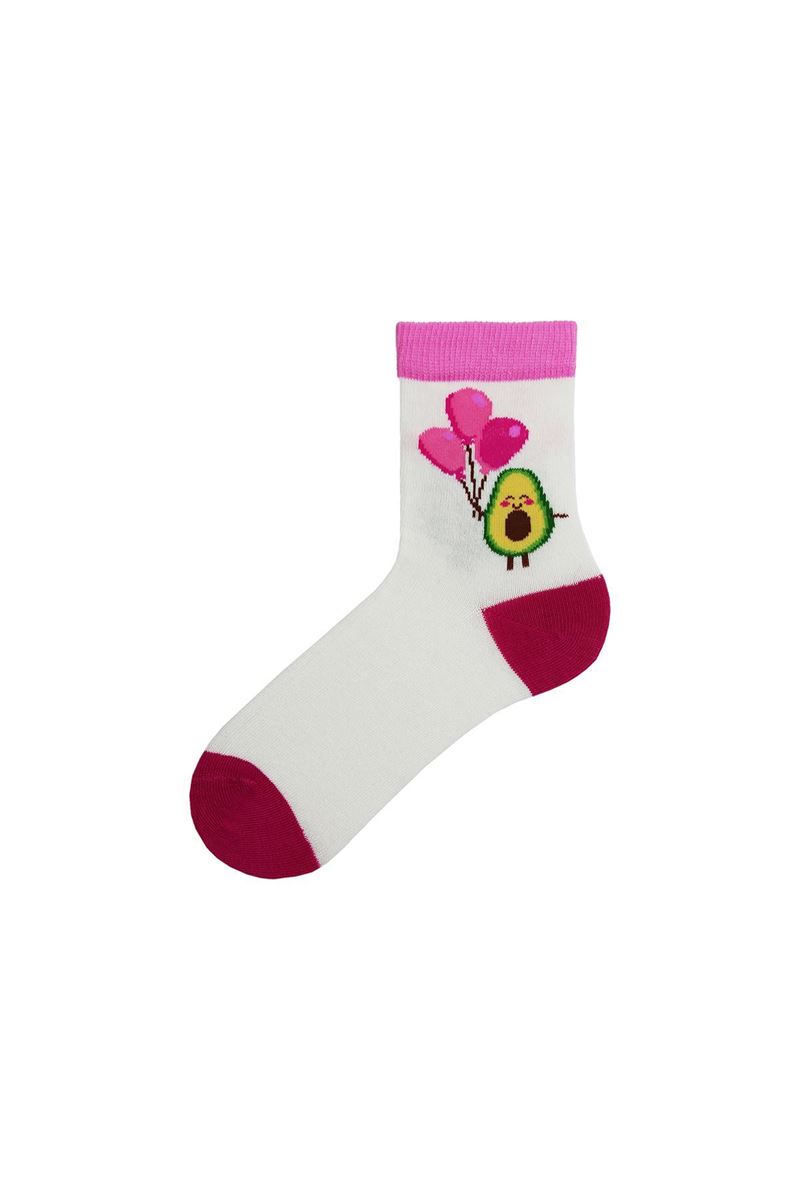 BROSS GIRL CREW SOCKS AVOCADO PATTERNED ASORTY