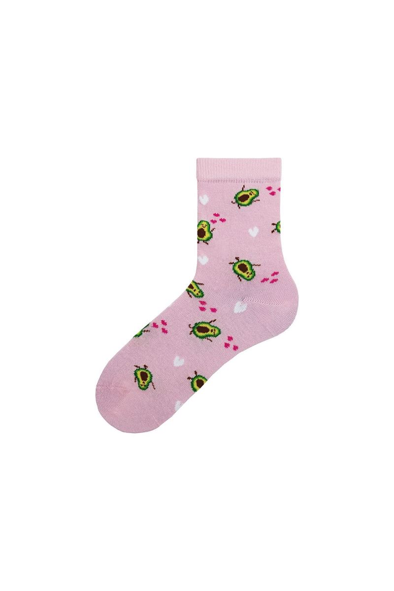 BROSS GIRL CREW SOCKS AVOCADO PATTERNED ASORTY