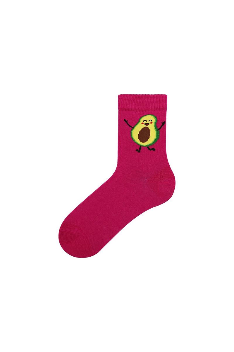 BROSS GIRL CREW SOCKS AVOCADO PATTERNED ASORTY