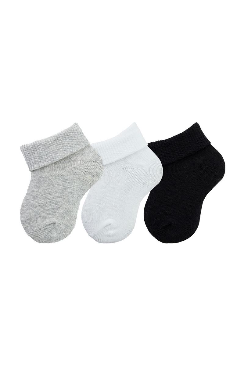 BROSS BABY ANKLE SOCKS ROLLTOP PRINTLESS ASORTY