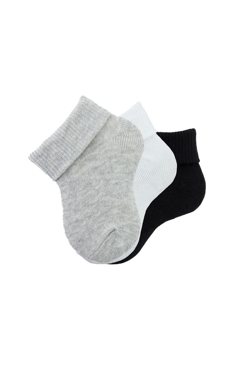 BROSS BABY ANKLE SOCKS ROLLTOP PRINTLESS ASORTY