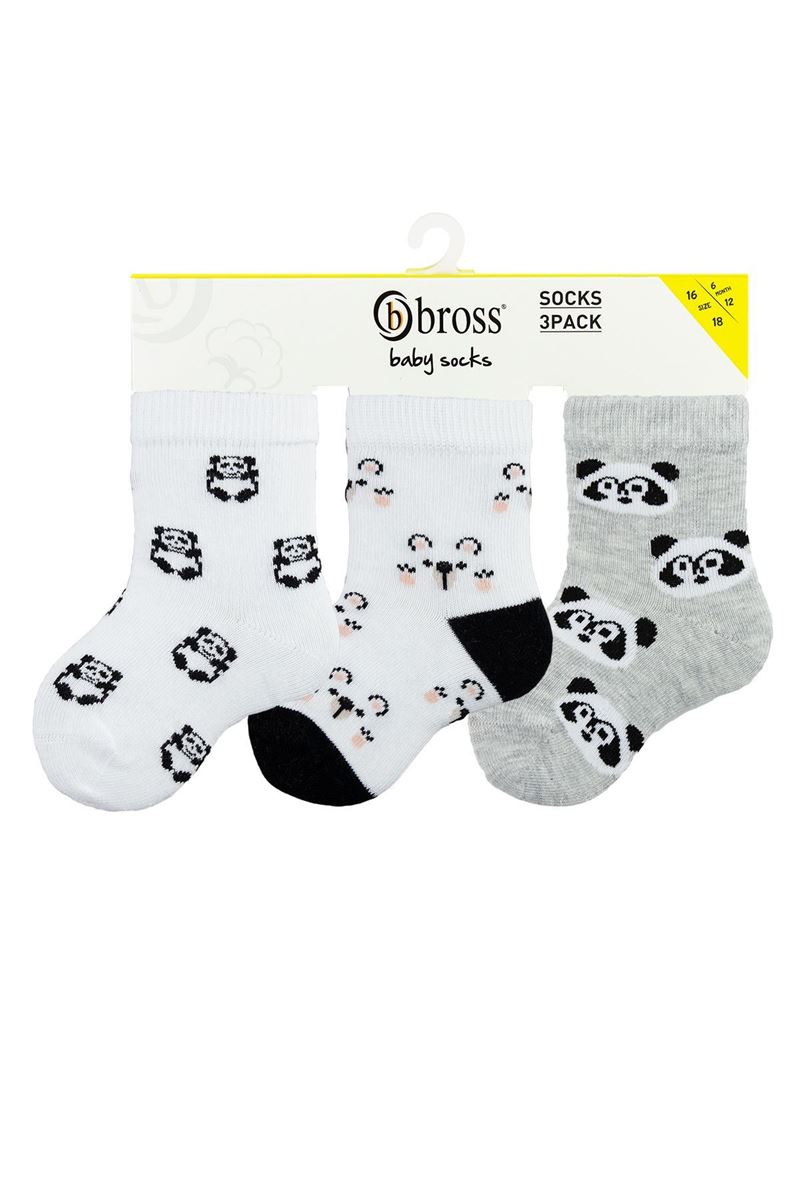 BROSS BABY BOY ANKLE SOCKS BEAR PATTERNED ASORTY