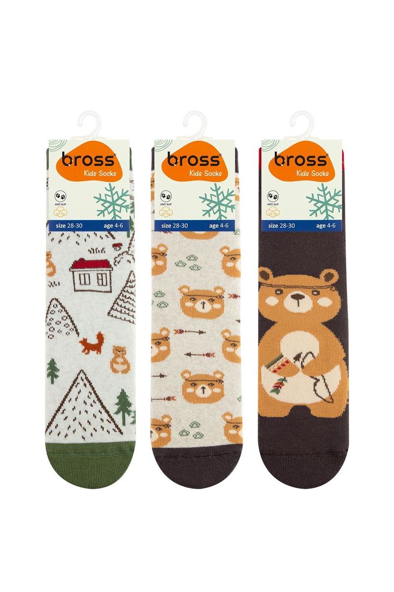 BROSS HUNTER BEAR BOYS’ TERRY SOCKS ASORTY