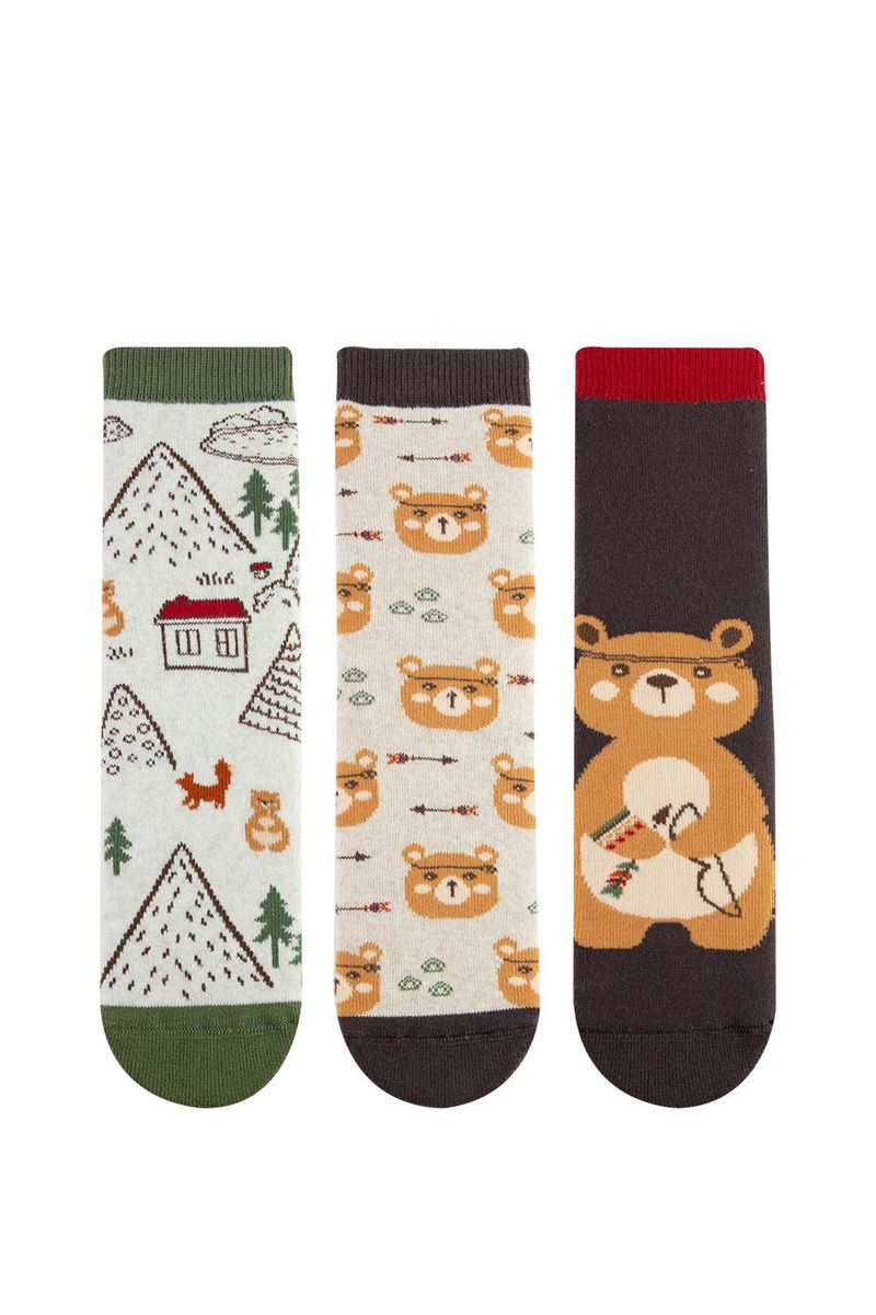 BROSS HUNTER BEAR BOYS’ TERRY SOCKS ASORTY