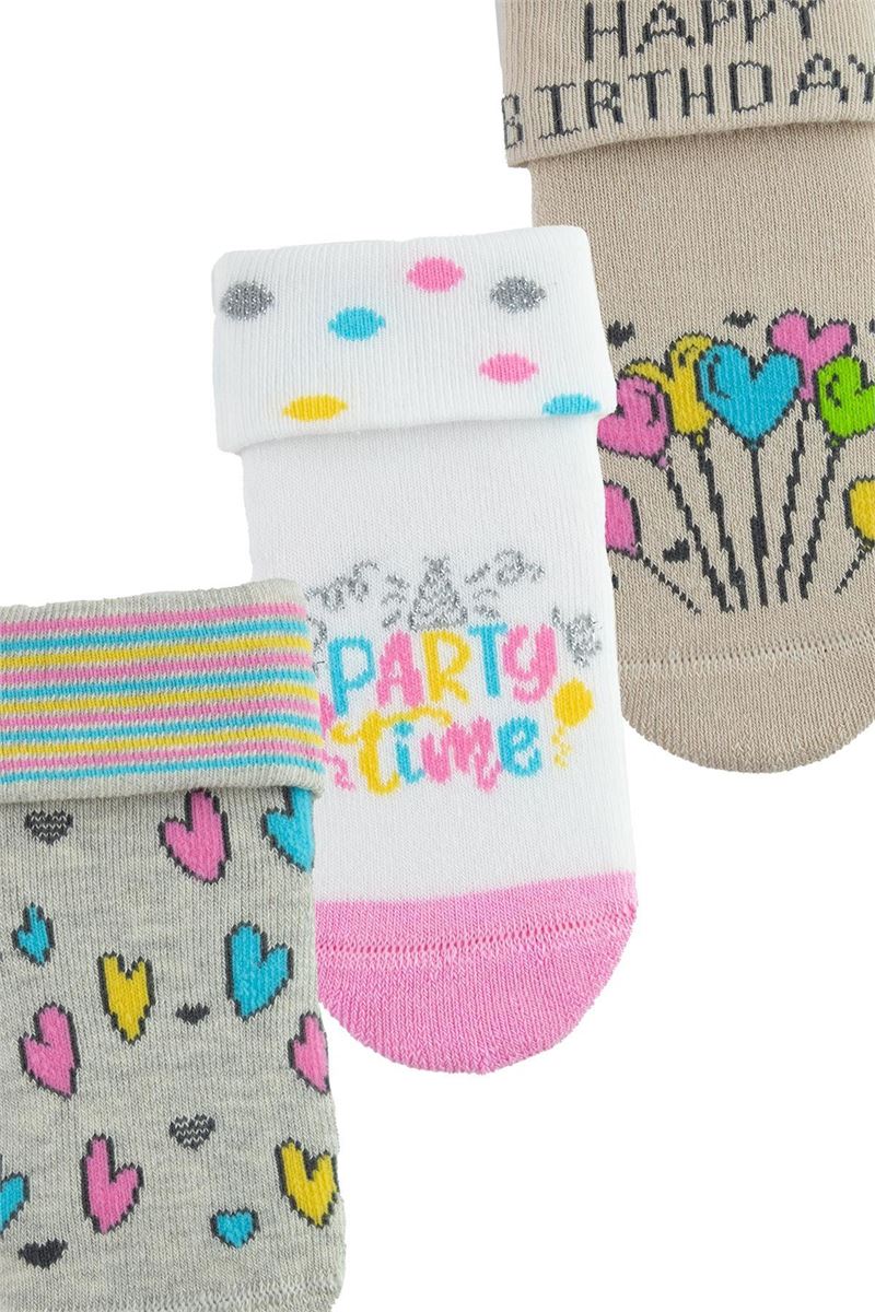 BROSS HAPPY BIRTHDAY BABY GIRLS’ TERRY SOCKS ASORTY