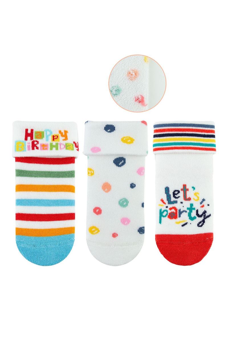 BROSS LET’S PARTY BABY GIRLS’ TERRY SOCKS ASORTY