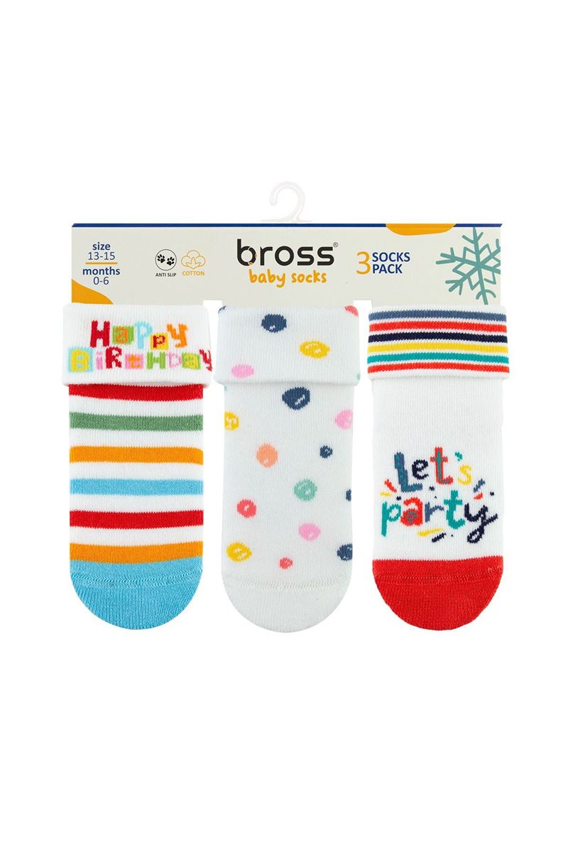 BROSS LET’S PARTY BABY GIRLS’ TERRY SOCKS ASORTY