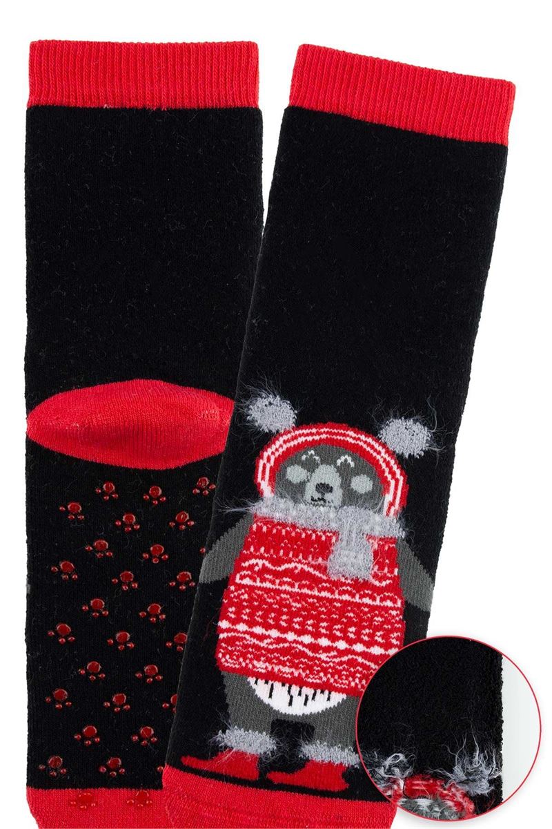 BROSS RED WINTER ANIMALS BOYS’ TERRY SOCKS ASORTY