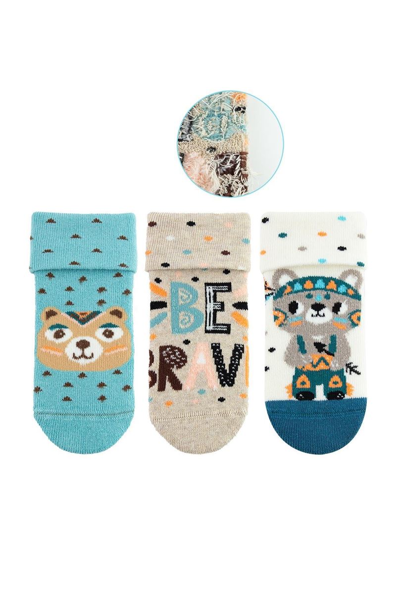 BROSS BE BRAVE BABY BOYS’ TERRY SOCKS ASORTY