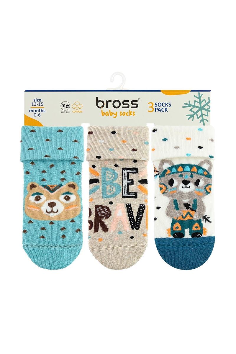 BROSS BE BRAVE BABY BOYS’ TERRY SOCKS ASORTY